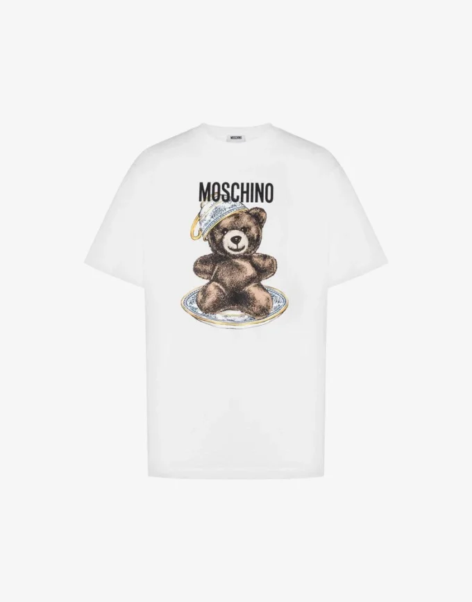 Camiseta de jersey de algodón orgánico Moschino Teddy Bear