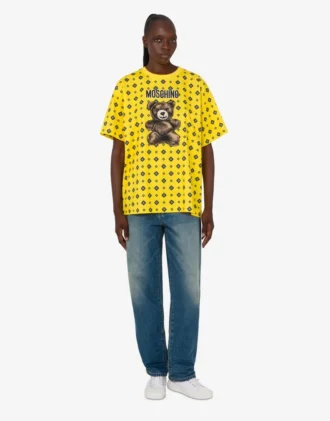 Camiseta de jersey de algodón orgánico Moschino Teddy Bear