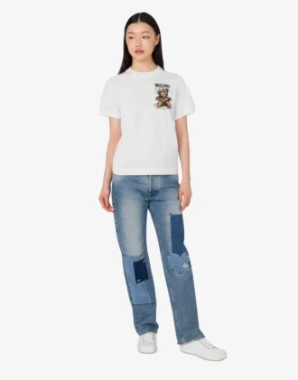 Camiseta de jersey de algodón orgánico Moschino Teddy Bear