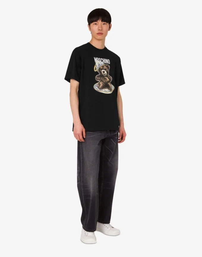 Camiseta de jersey de algodón orgánico Moschino Teddy Bear