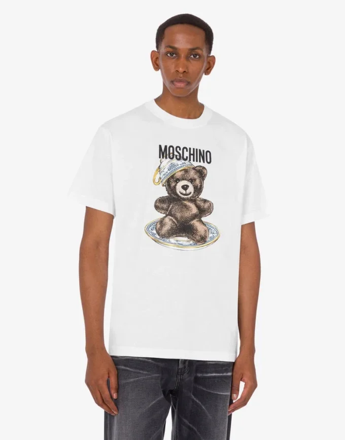 Camiseta de jersey de algodón orgánico Moschino Teddy Bear