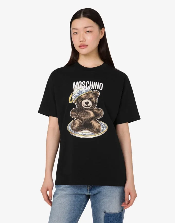 Camiseta de jersey de algodón orgánico Moschino Teddy Bear