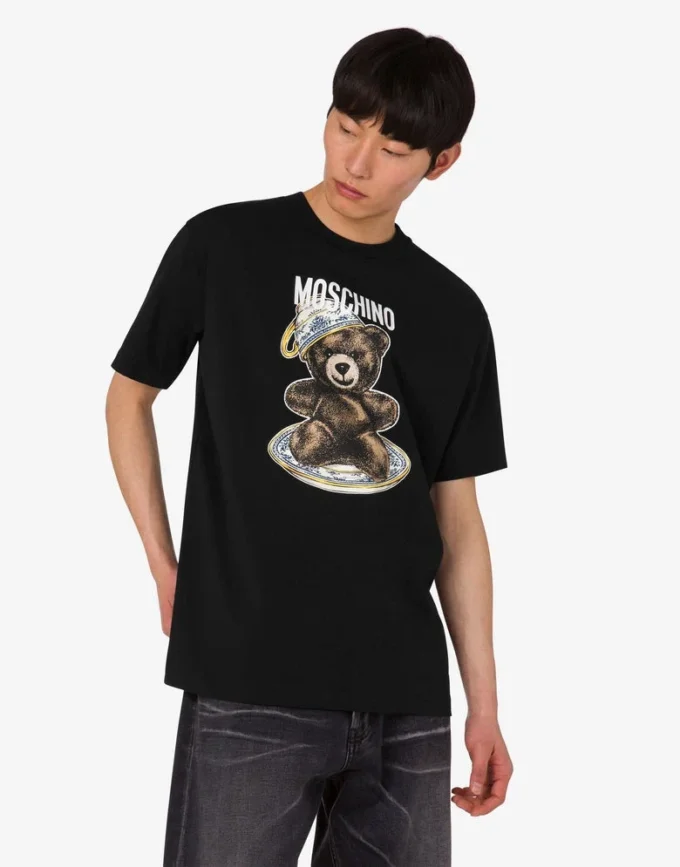 Camiseta de jersey de algodón orgánico Moschino Teddy Bear