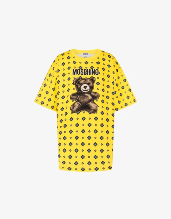 Camiseta de jersey de algodón orgánico Moschino Teddy Bear Camiseta de jersey de algodón orgánico Moschino Teddy Bear