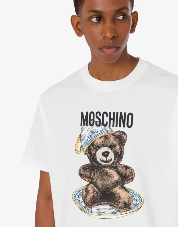 Camiseta de jersey de algodón orgánico Moschino Teddy Bear
