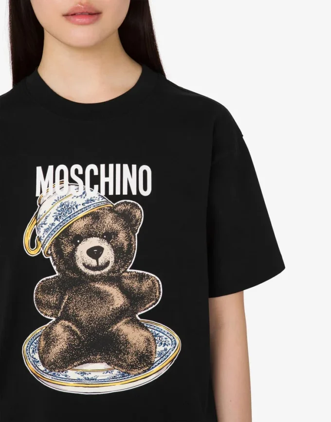 Camiseta de jersey de algodón orgánico Moschino Teddy Bear