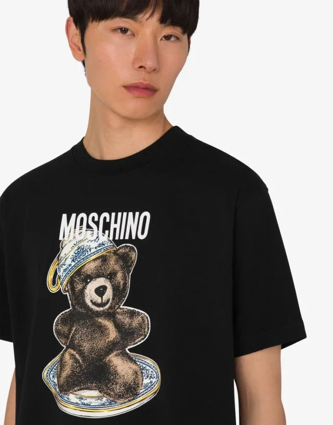 Camiseta de jersey de algodón orgánico Moschino Teddy Bear