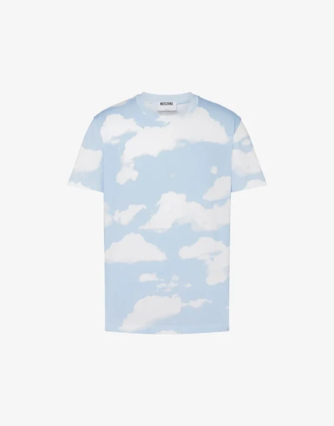 Camiseta de jersey de algodón orgánico Nubes de archivo Camiseta de jersey de algodón orgánico Nubes de archivo