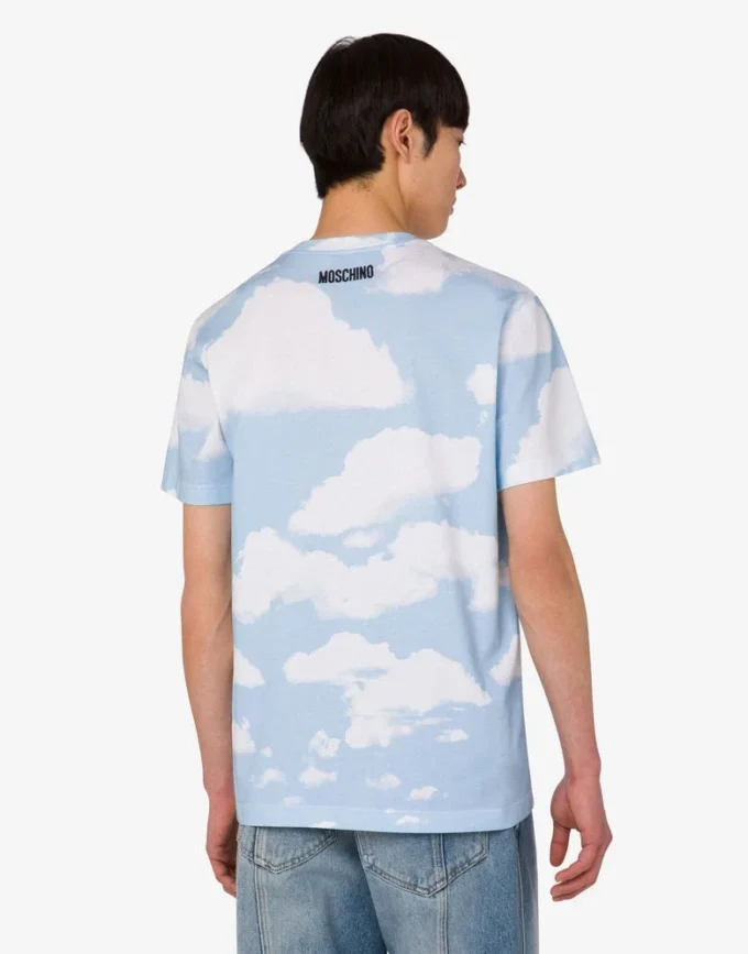 Camiseta de jersey de algodón orgánico Nubes de archivo Camiseta de jersey de algodón orgánico Nubes de archivo