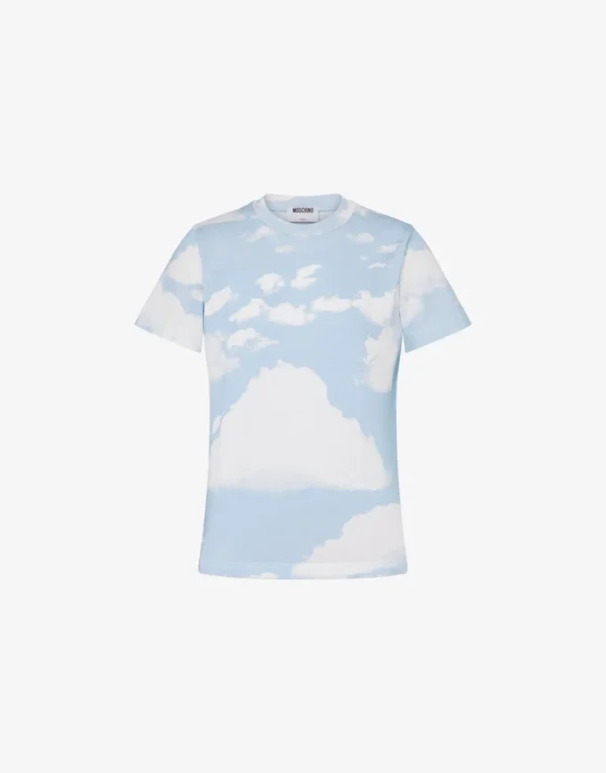 Camiseta de jersey de algodón orgánico Nubes de archivo