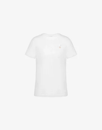 Camiseta de jersey orgánico Bordado de ganso