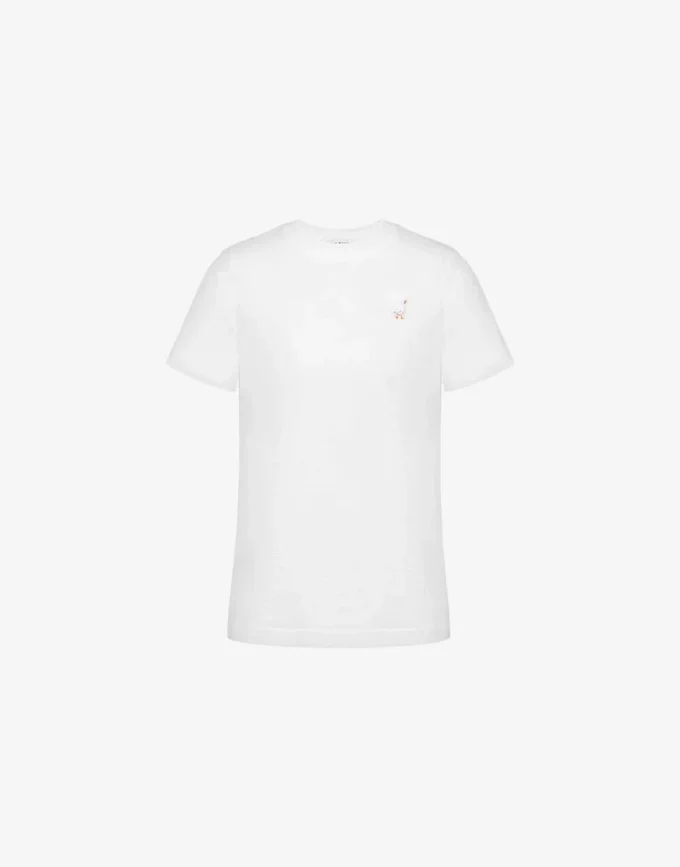 Camiseta de jersey orgánico Bordado de ganso