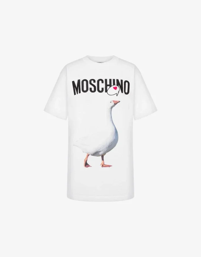 Camiseta de jersey orgánico con estampado de ganso Camiseta de jersey orgánico con estampado de ganso
