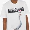 Camiseta de jersey orgánico con estampado de ganso Camiseta de jersey orgánico con estampado de ganso