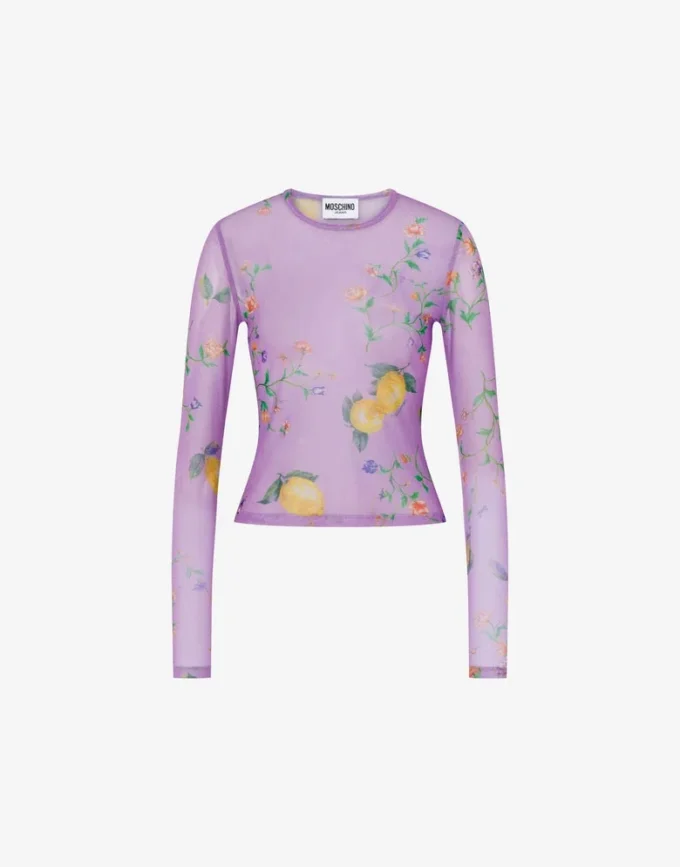 Camiseta de malla estampada