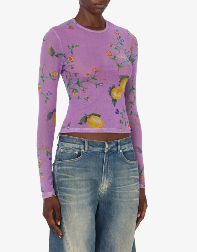 Camiseta de malla estampada