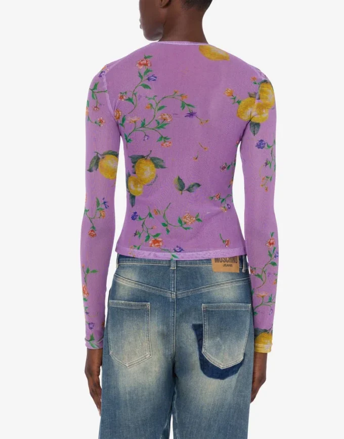 Camiseta de malla estampada