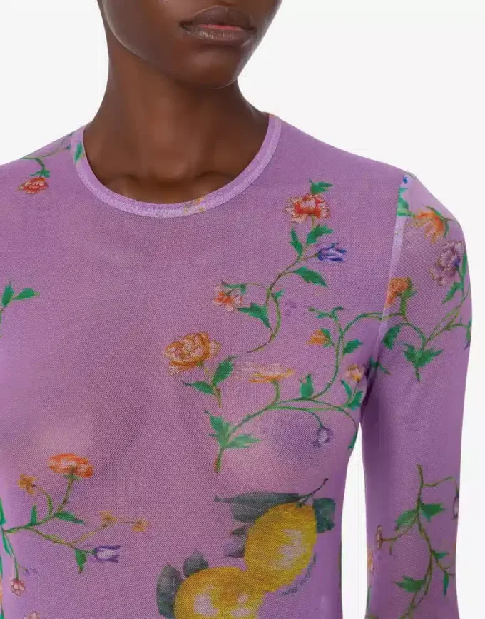 Camiseta de malla estampada