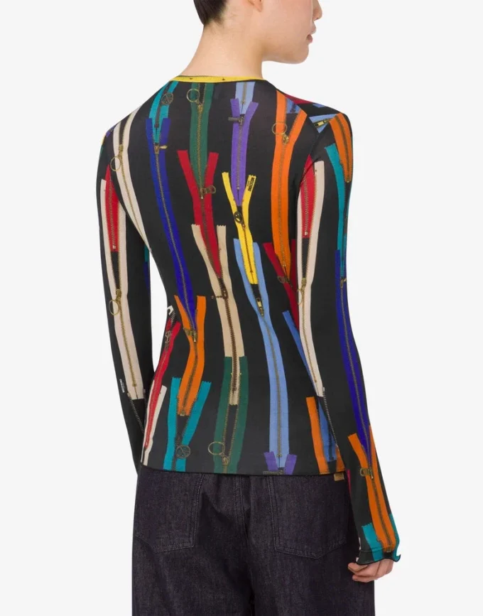 Camiseta estampada de jersey elástico