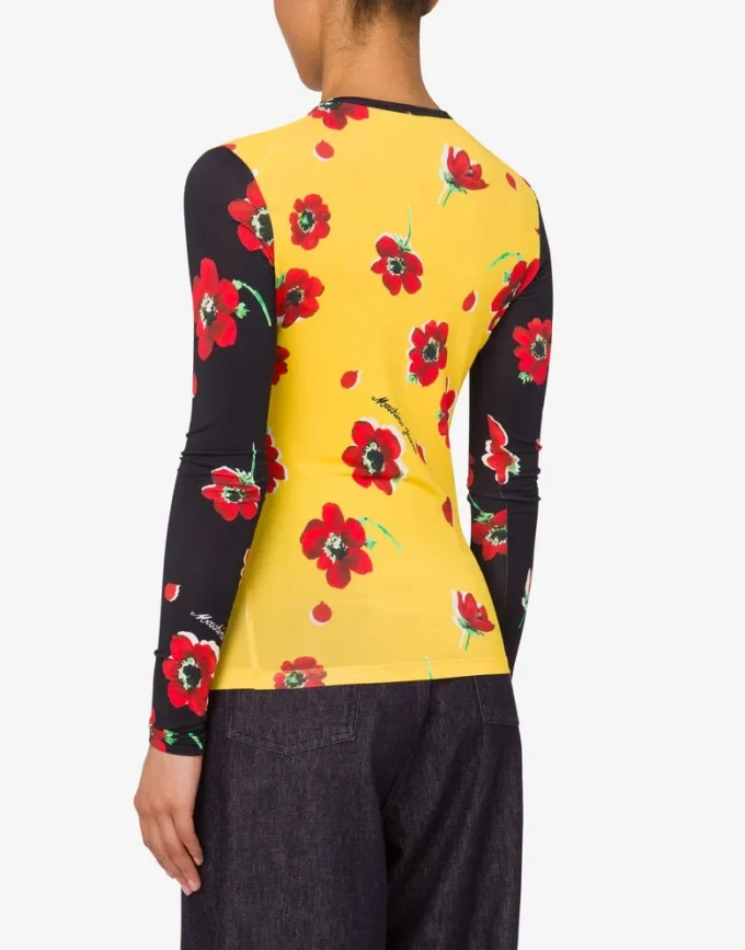 Camiseta estampada de jersey elástico