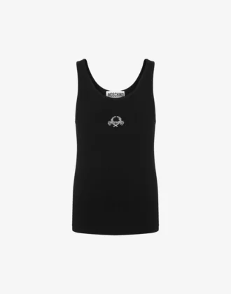 Camiseta sin mangas con bordado de corona de laurel
