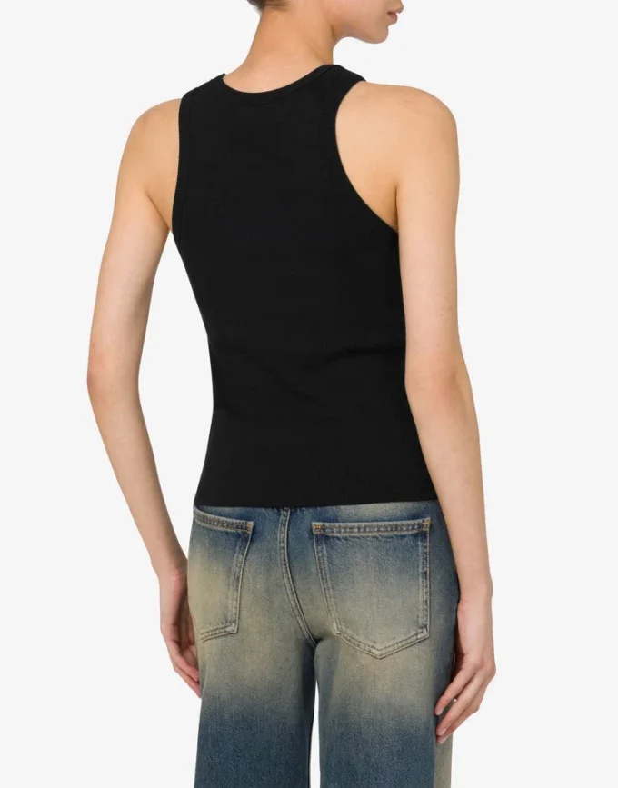 Camiseta sin mangas de algodón elástico