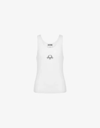 Camiseta sin mangas de algodón elástico con el logotipo de la corona de laurel