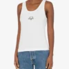 Camiseta sin mangas de algodón elástico con el logotipo de la corona de laurel
