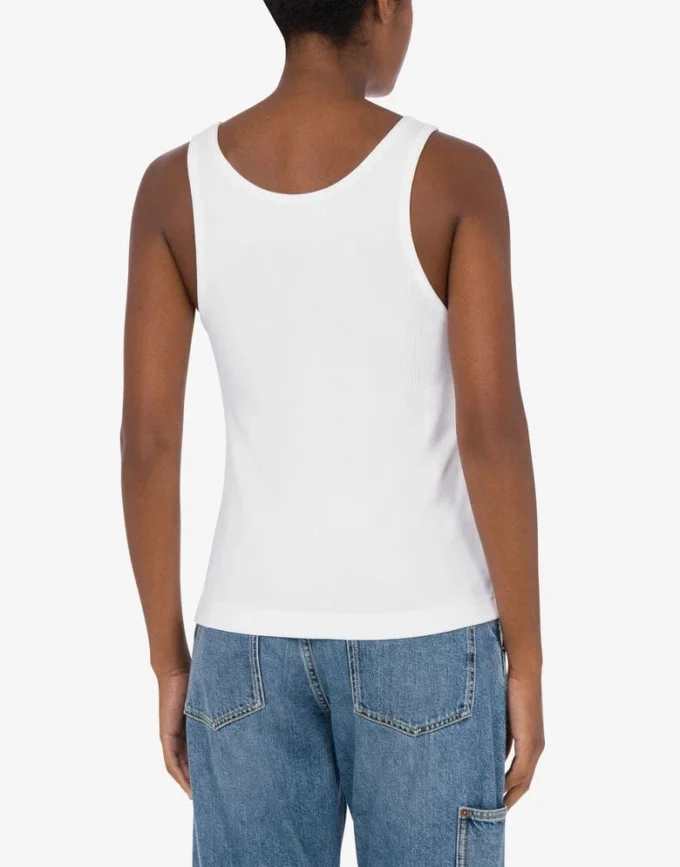 Camiseta sin mangas de algodón elástico con el logotipo de la corona de laurel