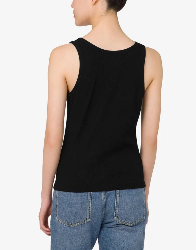 Camiseta sin mangas de algodón elástico con el logotipo de la corona de laurel