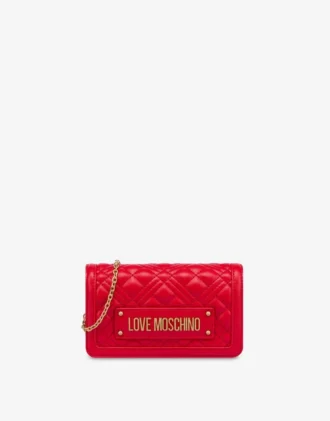 Cartera acolchada con cadena Logotipo con letras