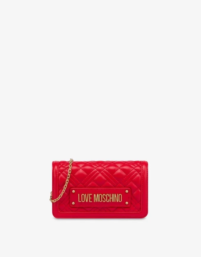 Cartera acolchada con cadena Logotipo con letras