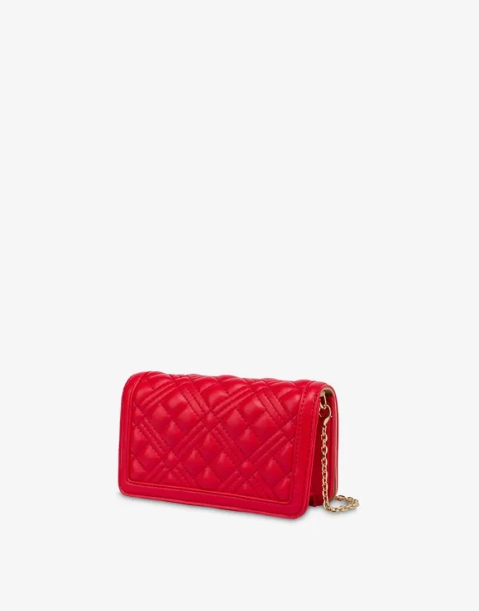 Cartera acolchada con cadena Logotipo con letras
