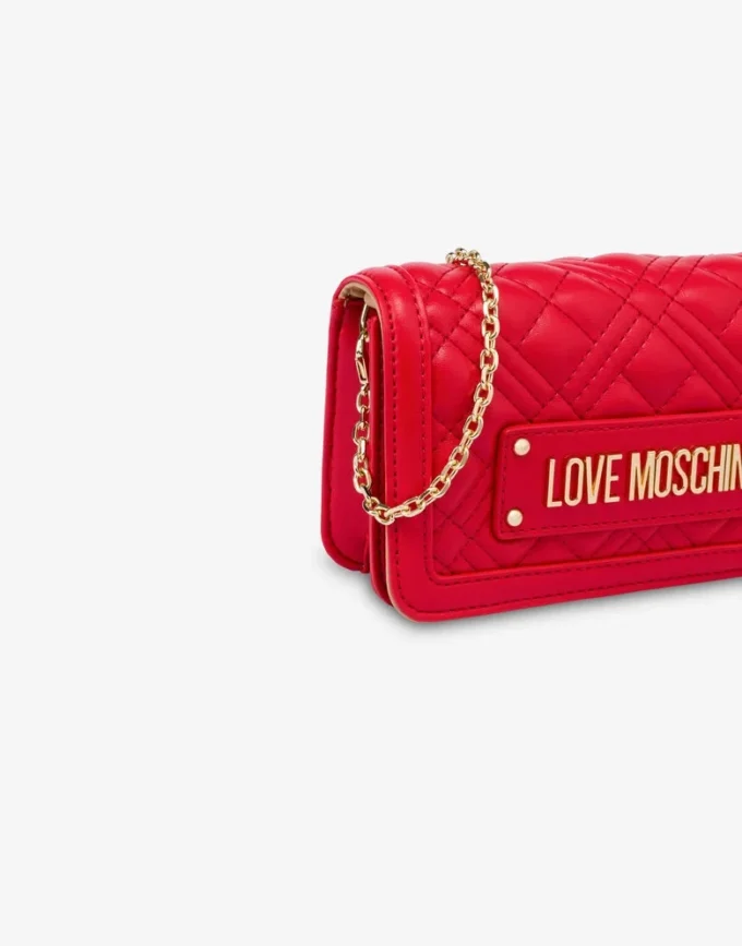 Cartera acolchada con cadena Logotipo con letras