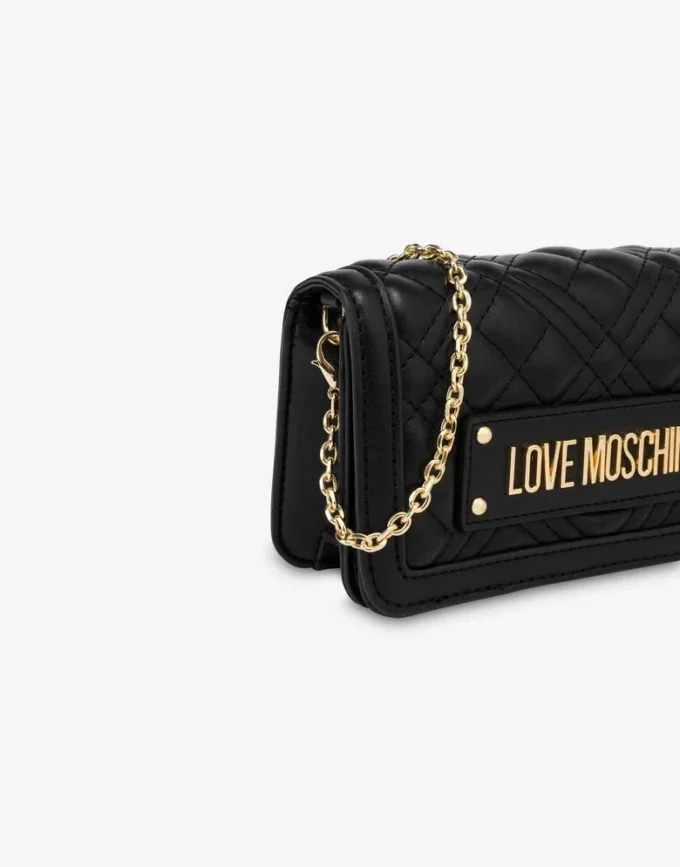 Cartera acolchada con cadena Logotipo con letras