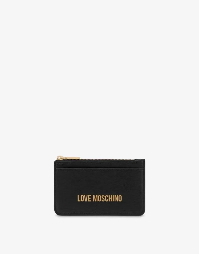 Cartera con cremallera y logotipo con letras Cartera con cremallera y logotipo con letras