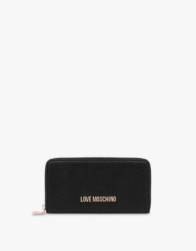 Cartera con cremallera y logotipo con letras Cartera con cremallera y logotipo con letras
