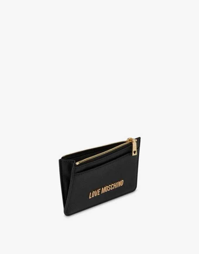 Cartera con cremallera y logotipo con letras Cartera con cremallera y logotipo con letras