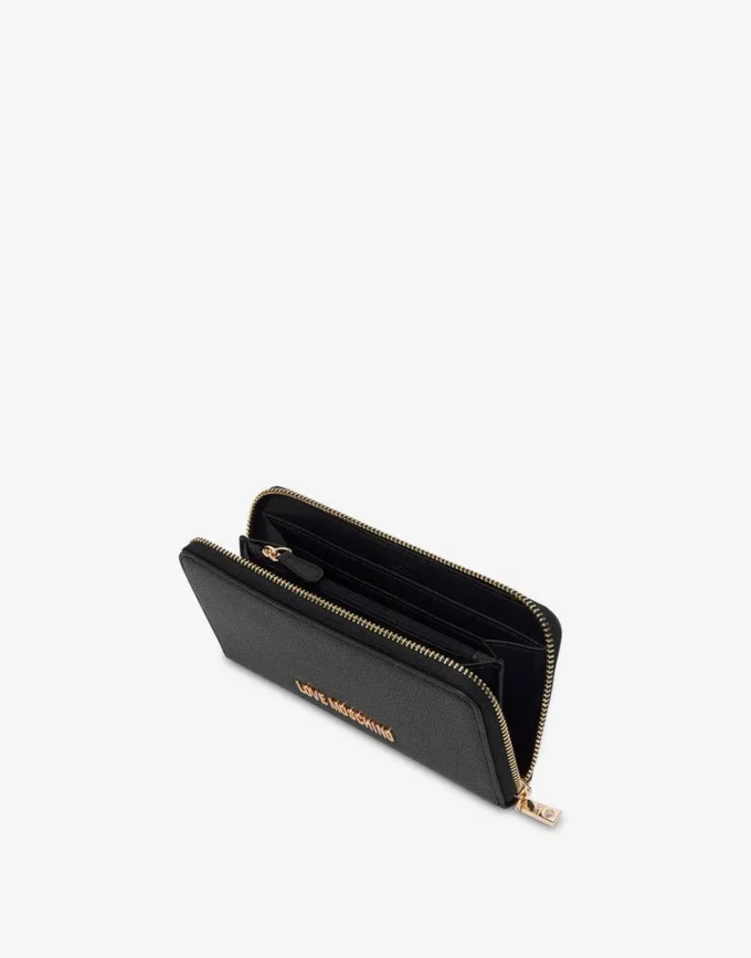 Cartera con cremallera y logotipo con letras Cartera con cremallera y logotipo con letras