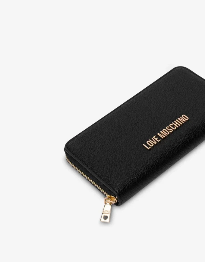 Cartera con cremallera y logotipo con letras Cartera con cremallera y logotipo con letras