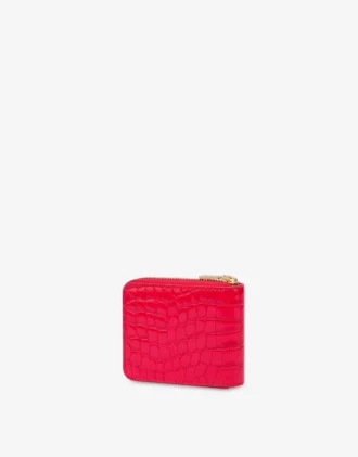 Cartera pequeña con cremallera y estampado de cocodrilo