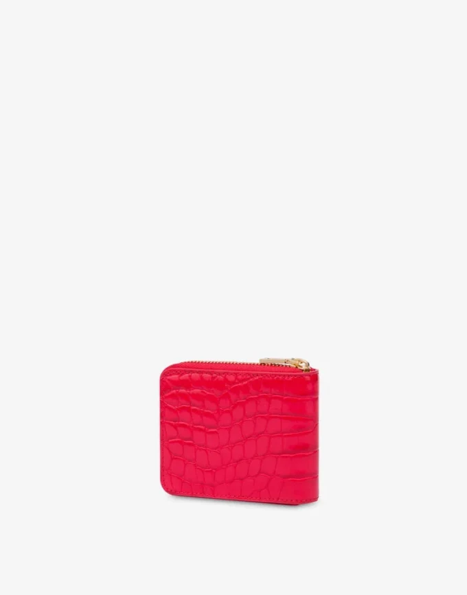 Cartera pequeña con cremallera y estampado de cocodrilo Cartera pequeña con cremallera y estampado de cocodrilo