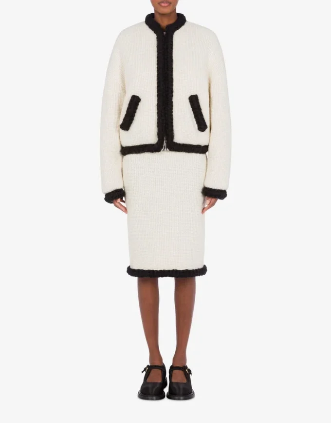 Chaqueta corta de lana de cordero superfina Chaqueta corta de lana de cordero superfina