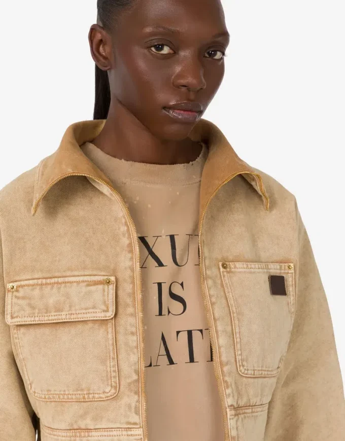 Chaqueta de dril teñida en prenda