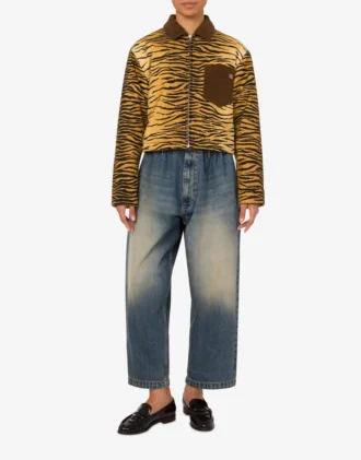 Chaqueta de gabardina de algodón estampada