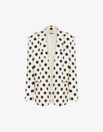 Chaqueta de lana estampada con lunares