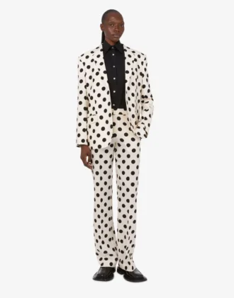 Chaqueta de lana estampada con lunares