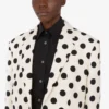 Chaqueta de lana estampada con lunares