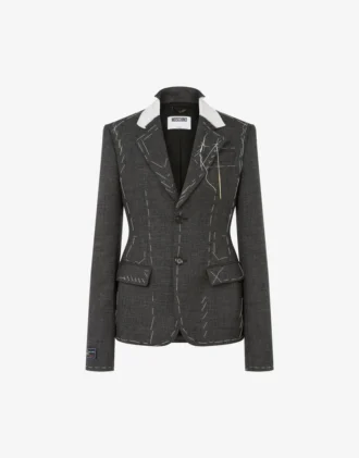 Chaqueta de lona de lana bordada
