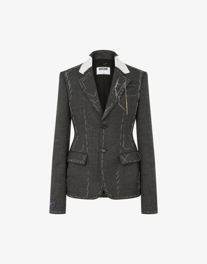 Chaqueta de lona de lana bordada Chaqueta de lona de lana bordada
